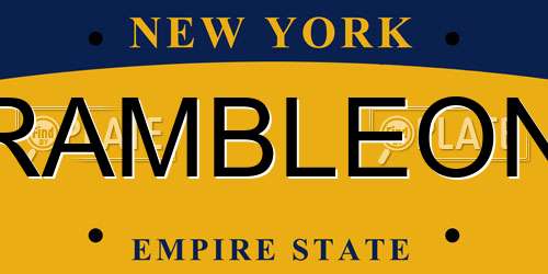 RAMBLEON New York License Plate