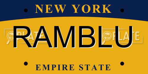 RAMBLU New York License Plate