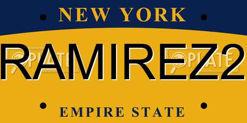RAMIREZ2 New York License Plate