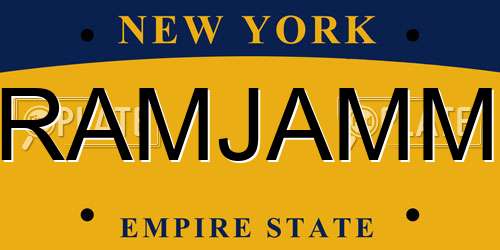 RAMJAMM New York License Plate