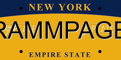 RAMMPAGE New York License Plate