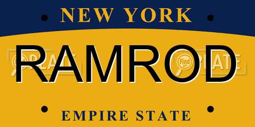 RAMROD New York License Plate