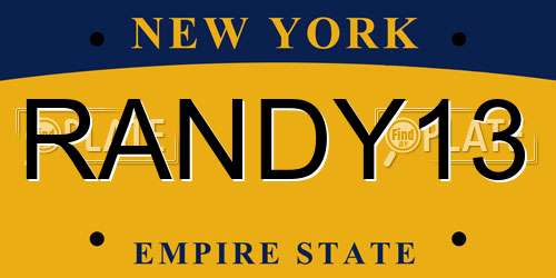 RANDY13 New York License Plate