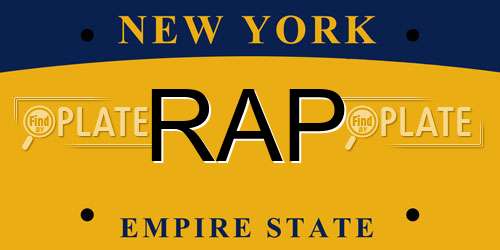RAP New York License Plate
