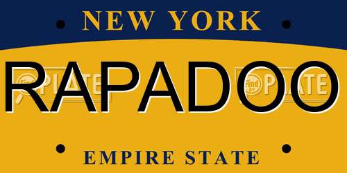 RAPADOO New York License Plate