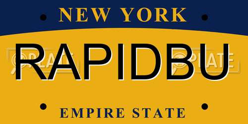 RAPIDBU New York License Plate