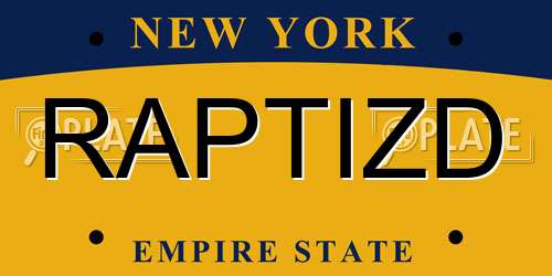RAPTIZD New York License Plate