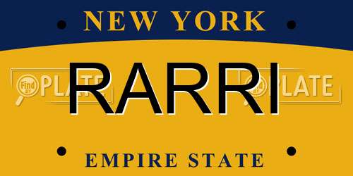 RARRI New York License Plate