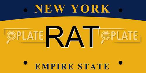 RAT New York License Plate