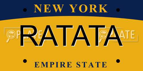 RATATA New York License Plate