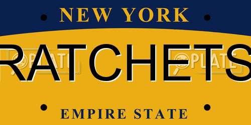 RATCHETS New York License Plate