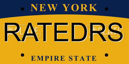 RATEDRS New York License Plate