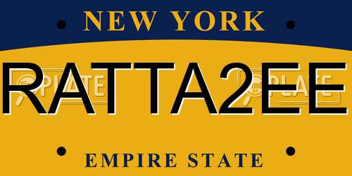 RATTA2EE New York License Plate