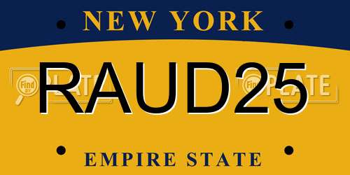 RAUD25 New York License Plate