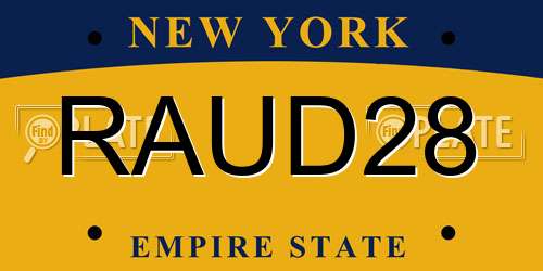 RAUD28 New York License Plate