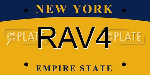 RAV4 New York License Plate