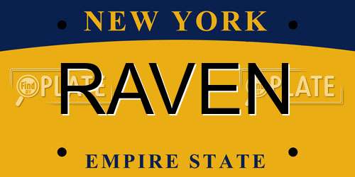 RAVEN New York License Plate