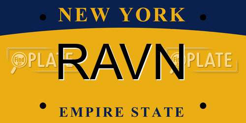 RAVN New York License Plate