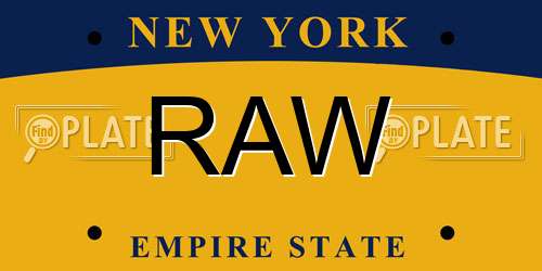 RAW New York License Plate