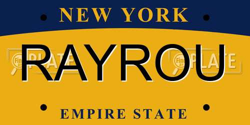 RAYROU New York License Plate