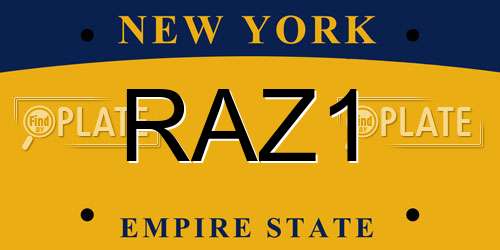RAZ1 New York License Plate