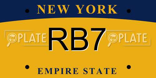 RB7 New York License Plate