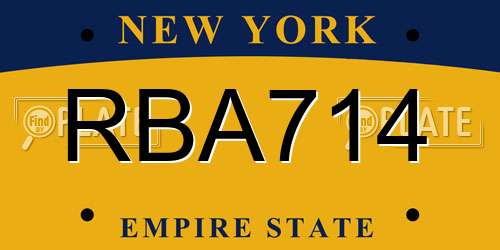 RBA714 New York License Plate