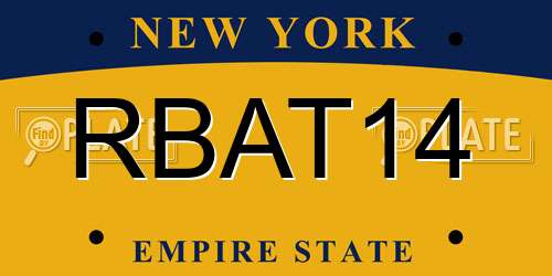 RBAT14 New York License Plate
