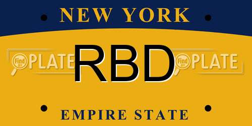 RBD New York License Plate