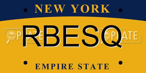 RBESQ New York License Plate
