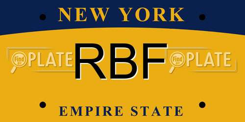 RBF New York License Plate