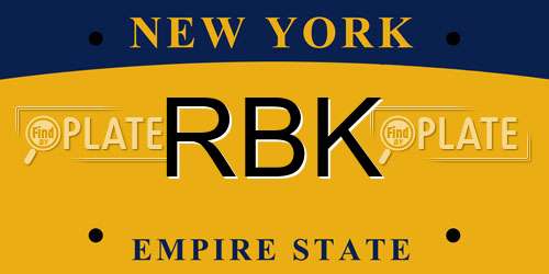 RBK New York License Plate