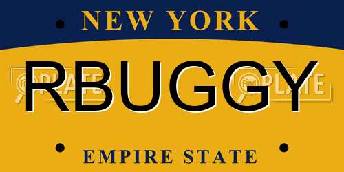 RBUGGY New York License Plate
