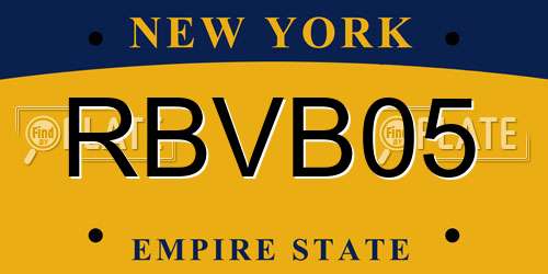 RBVB05 New York License Plate