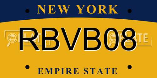 RBVB08 New York License Plate