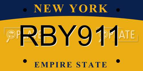 RBY911 New York License Plate
