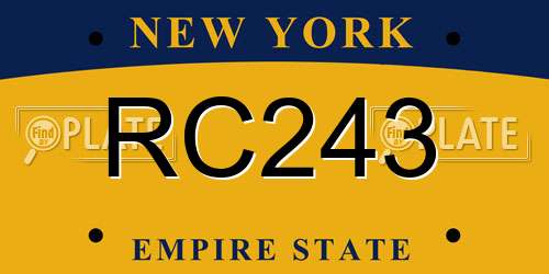 RC243 New York License Plate