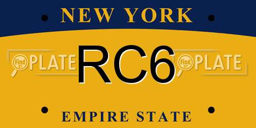 RC6 New York License Plate