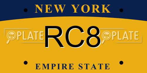 RC8 New York License Plate