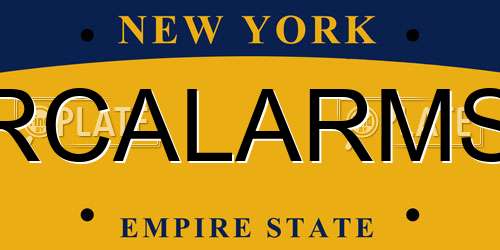 RCALARMS New York License Plate
