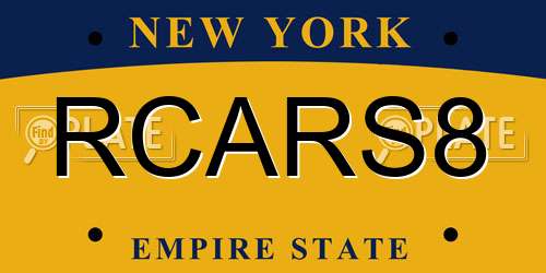 RCARS8 New York License Plate
