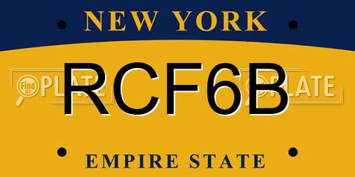 RCF6B New York License Plate