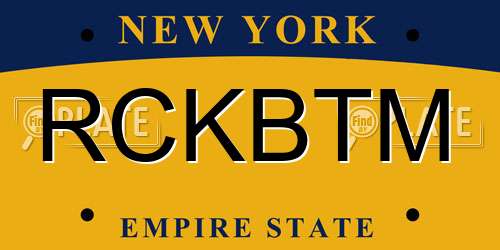 RCKBTM New York License Plate