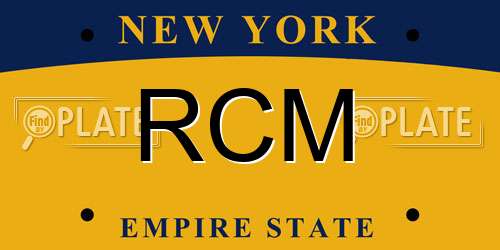 RCM New York License Plate