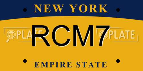 RCM7 New York License Plate