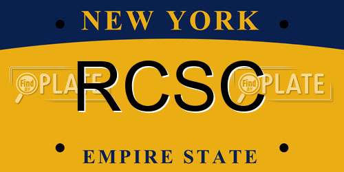 RCSC New York License Plate