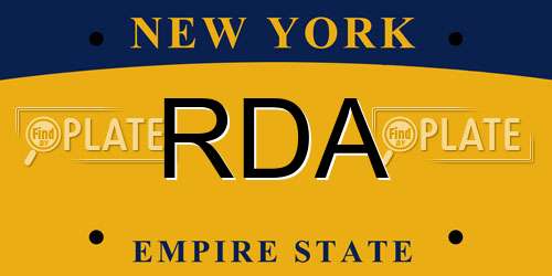 RDA New York License Plate