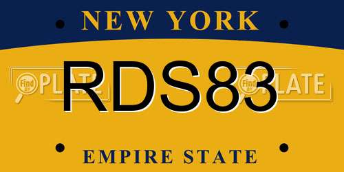 RDS83 New York License Plate