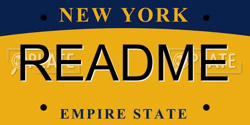 README New York License Plate