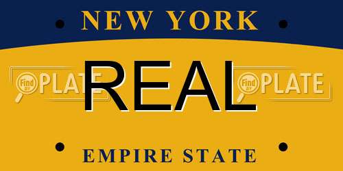 REAL New York License Plate